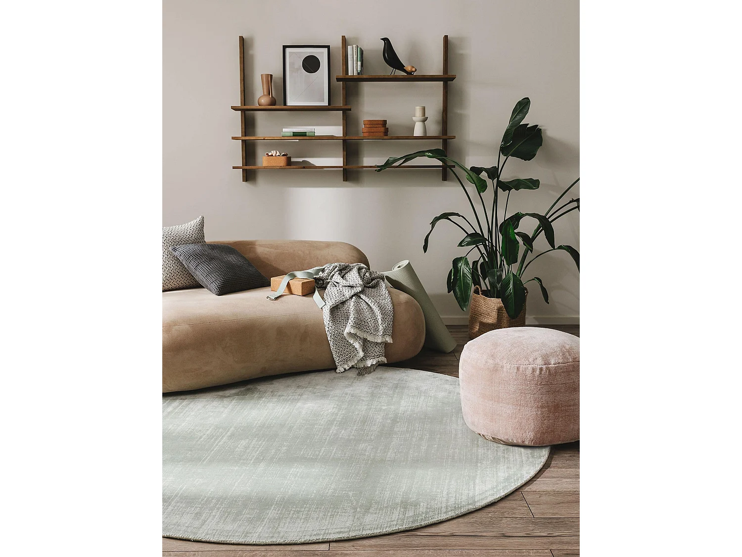 Tapis en viscose Rond Nova Menthe ø 120 cm rond