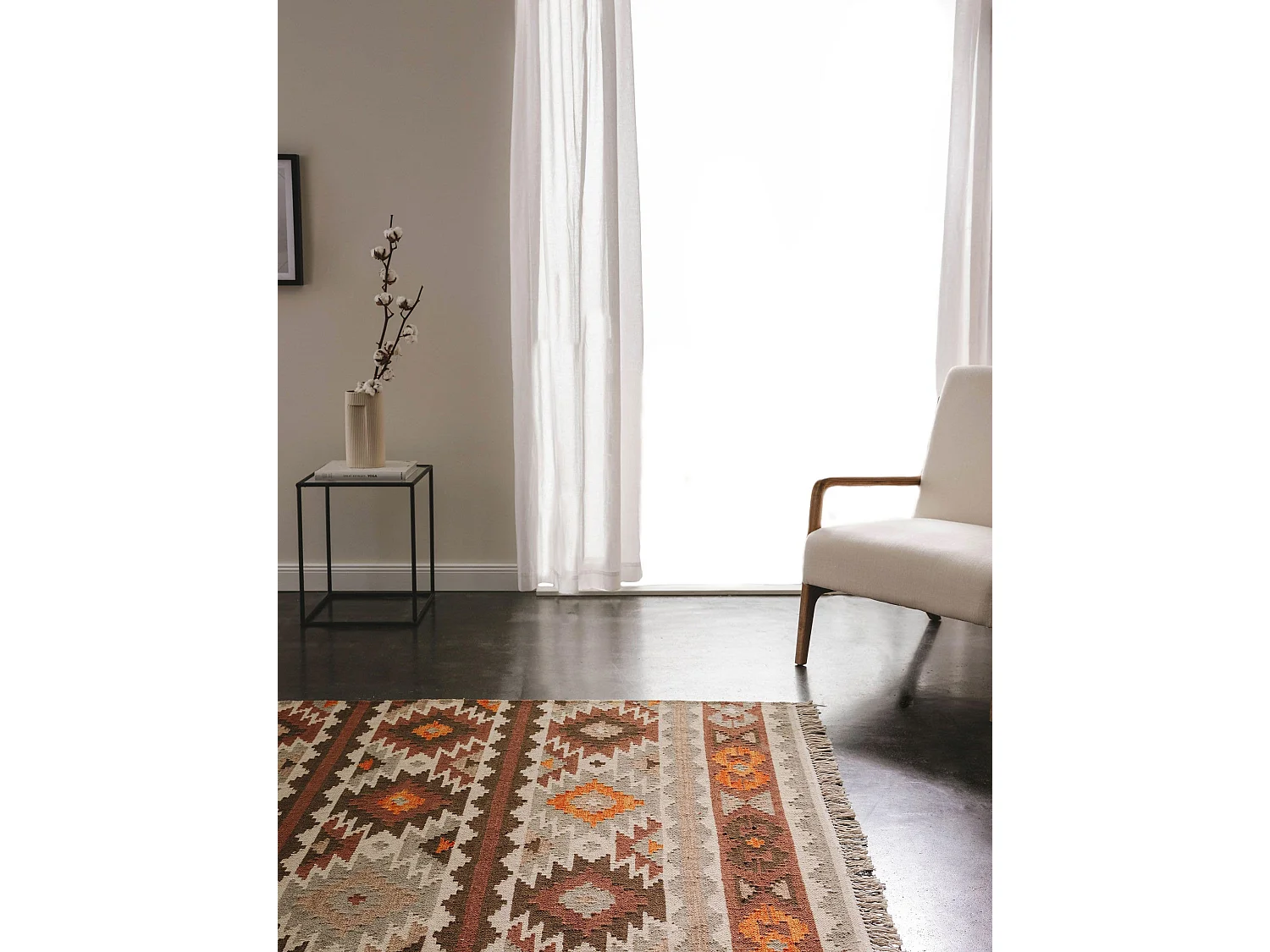 Kelim tissé à la main Zohra Multicouleur 120x170 cm