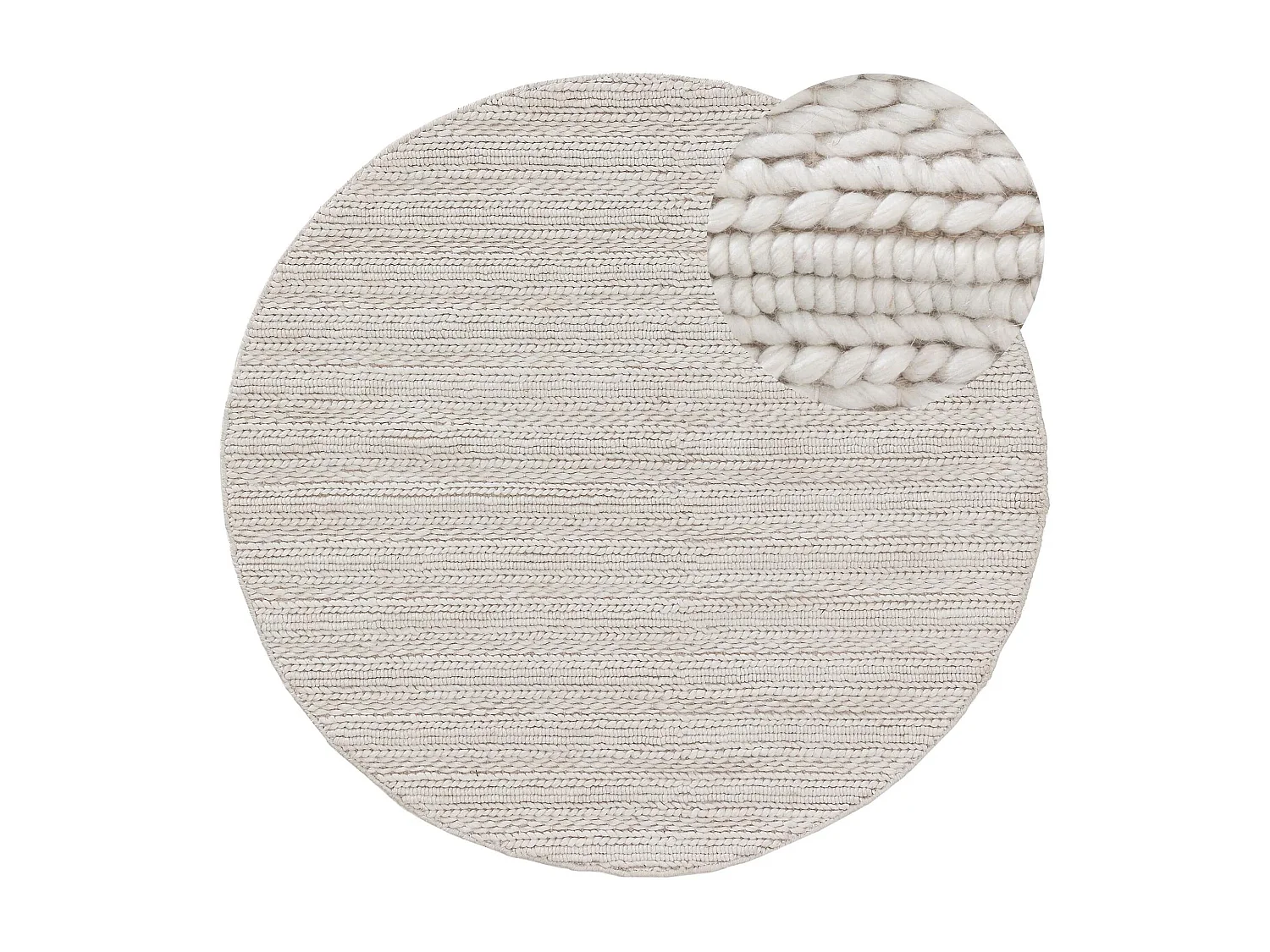 Tapis en laine rond Dina Crème ø 100 cm rond