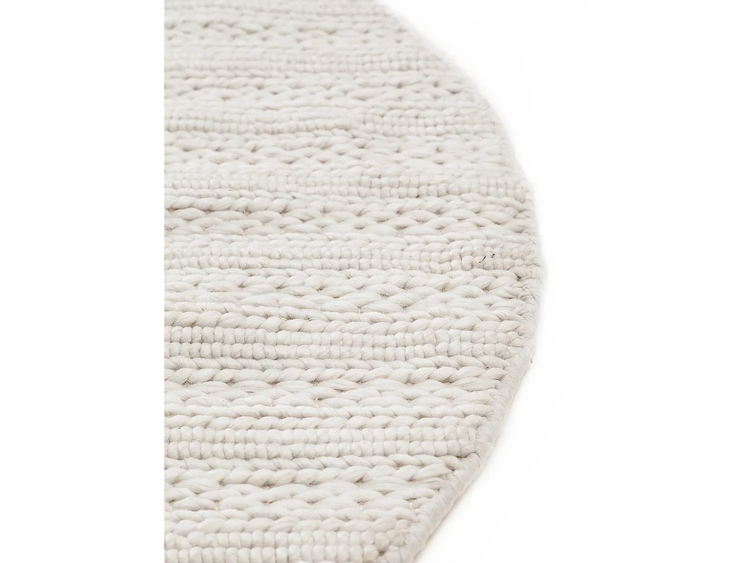 Tapis en laine rond Dina Crème ø 100 cm rond