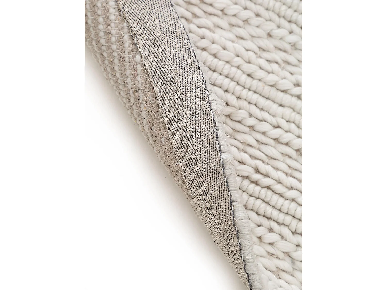 Tapis en laine rond Dina Crème ø 100 cm rond