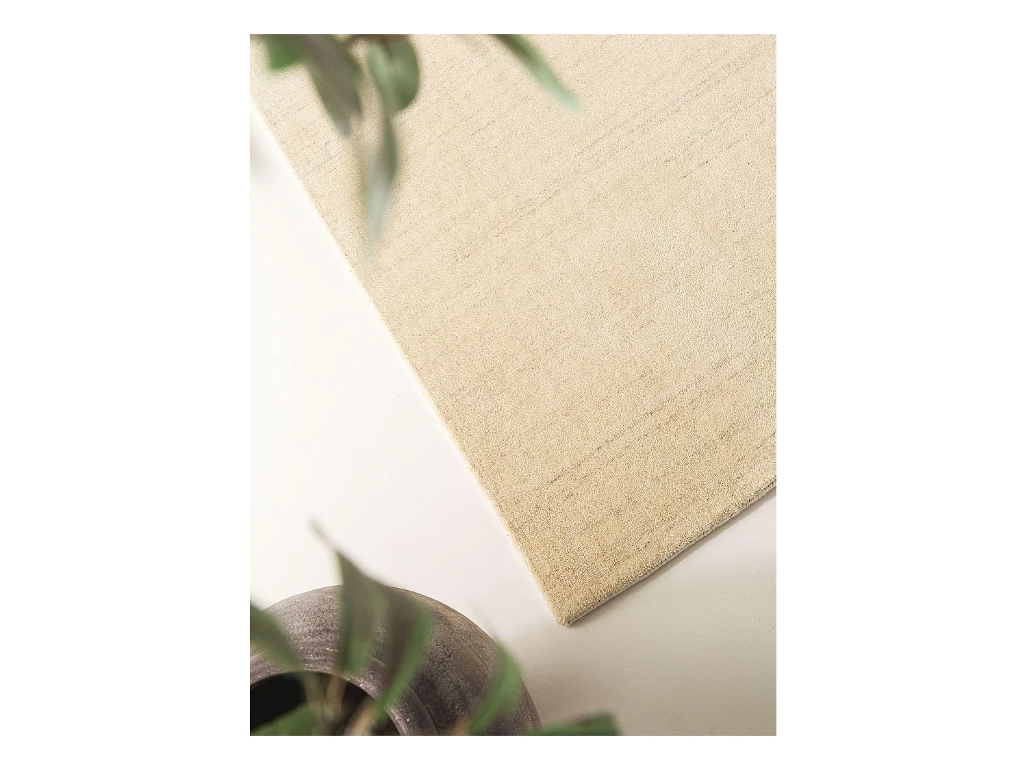 Tapis de couloir en laine Jamal Crème 80x300 cm