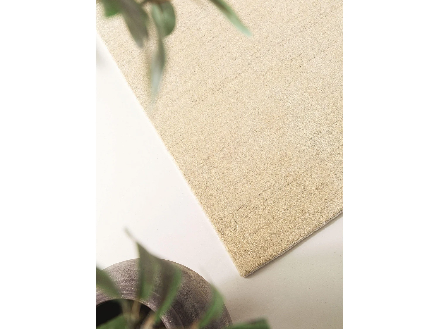 Tapis de couloir en laine Jamal Crème 80x300 cm