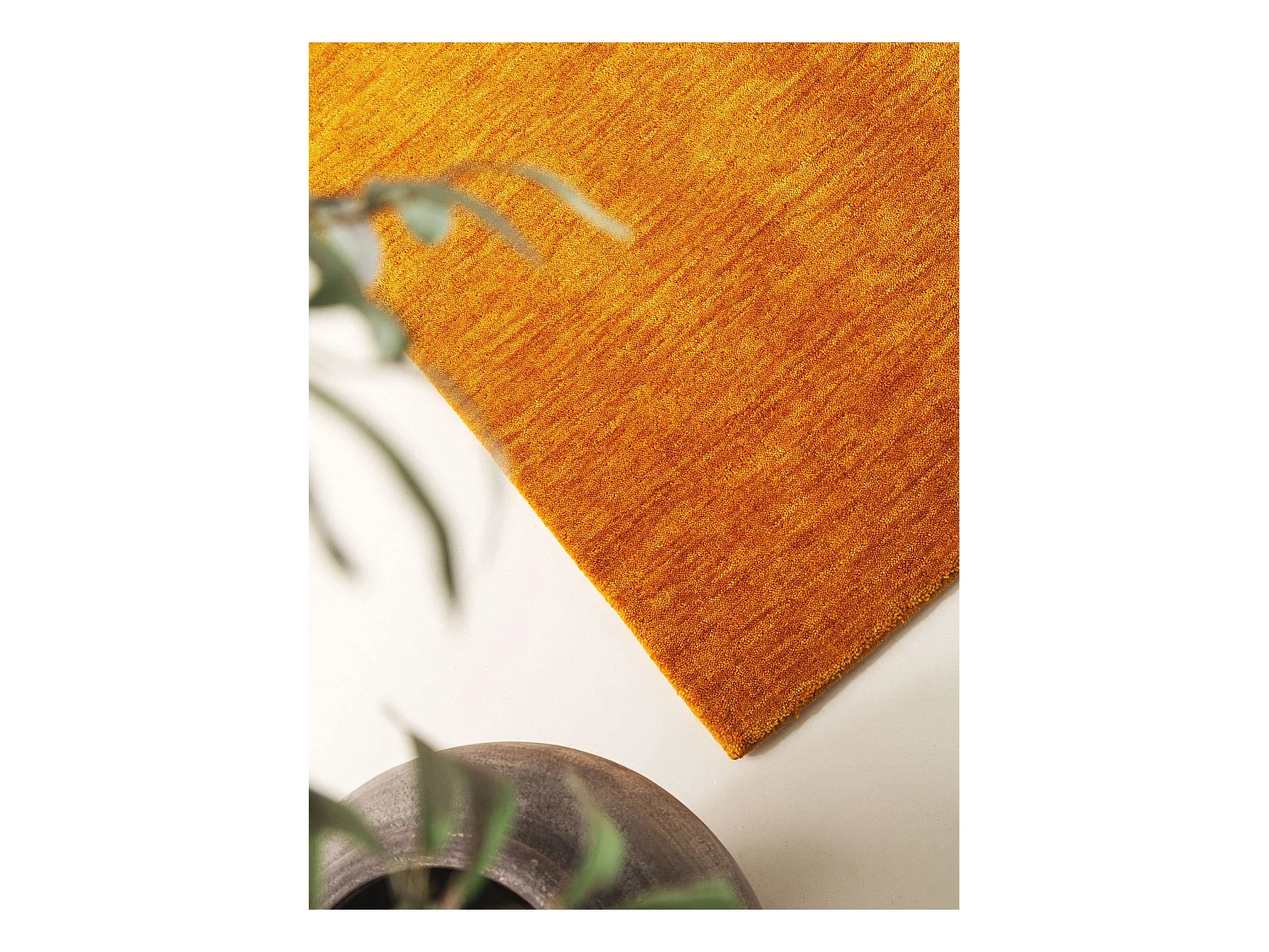 Tapis de couloir en laine Jamal Jaune 70x200 cm