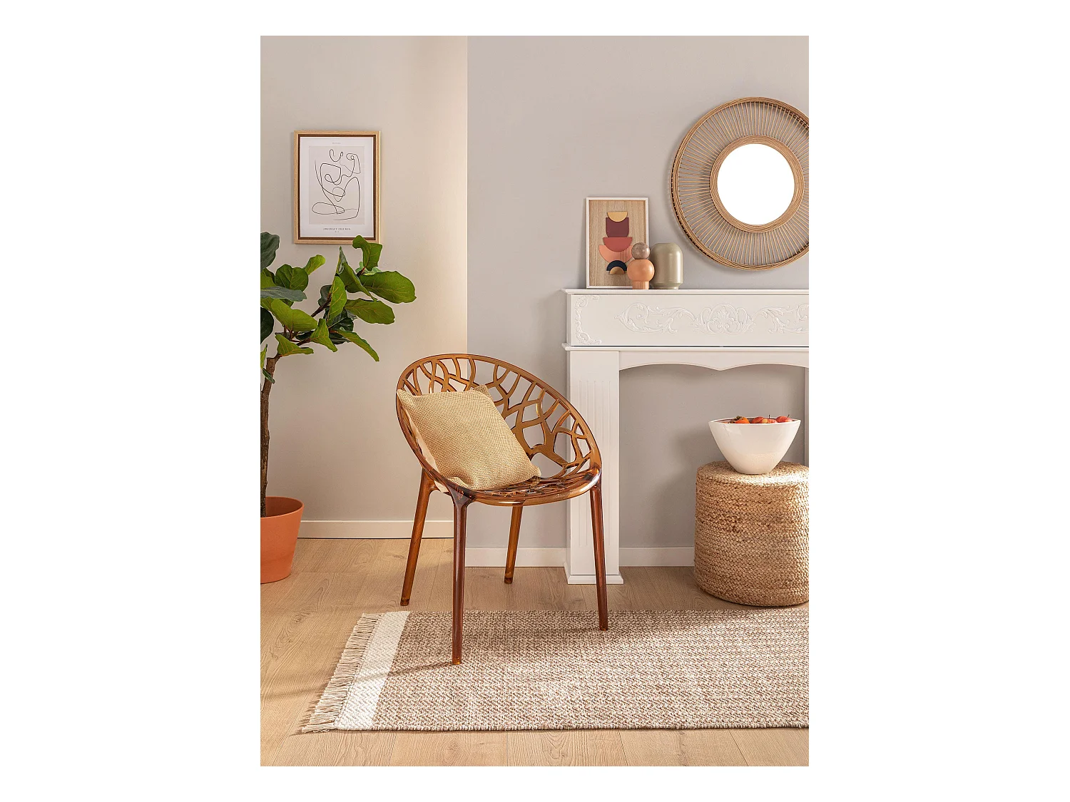 Tapis de couloir en laine Kim Beige 80x250 cm