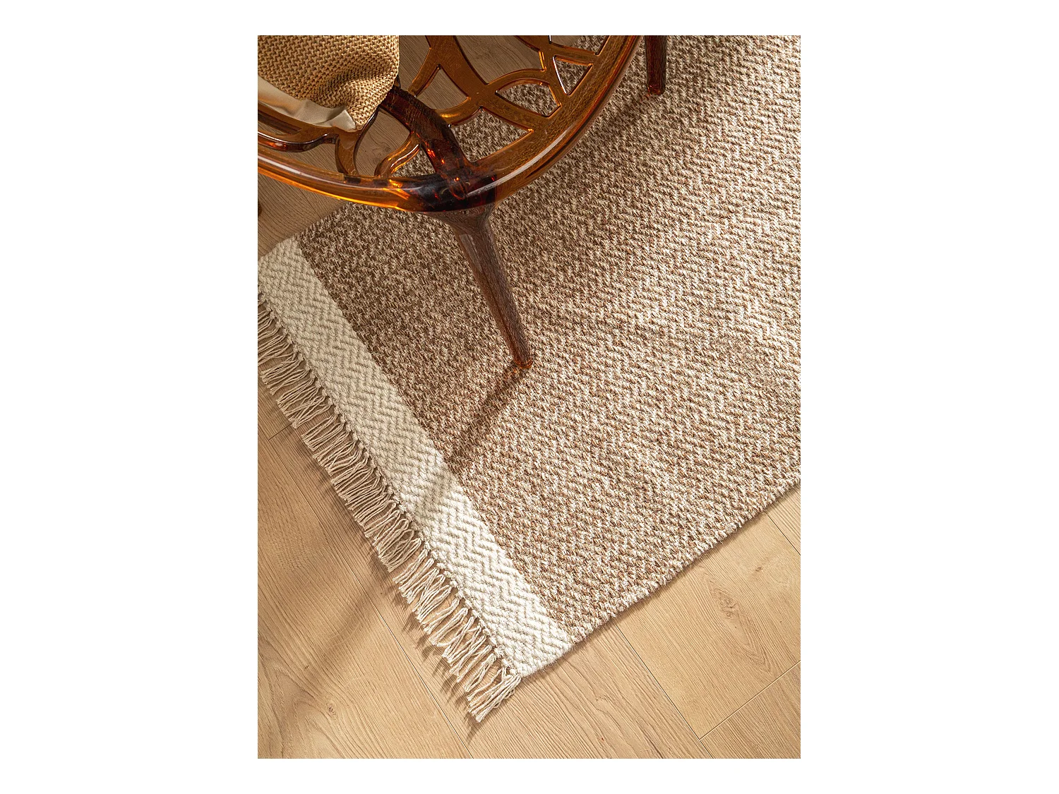 Tapis de couloir en laine Kim Beige 80x250 cm