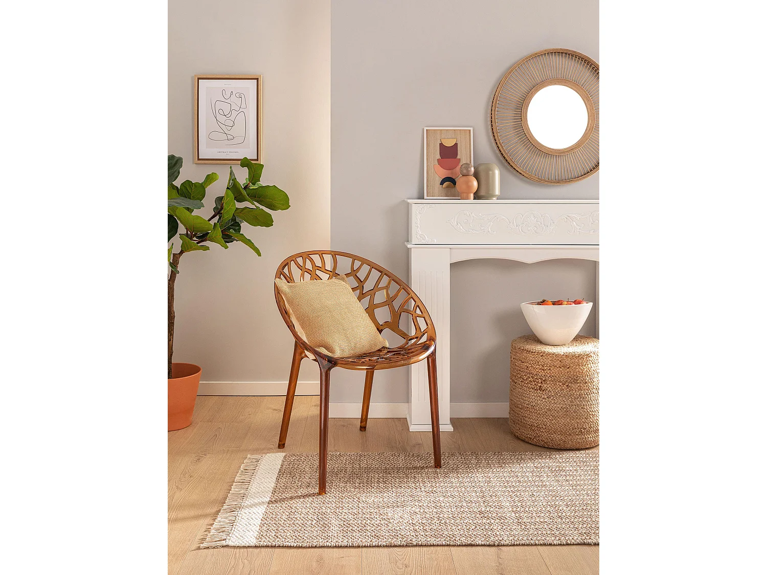 Tapis de couloir en laine Kim Beige 80x250 cm