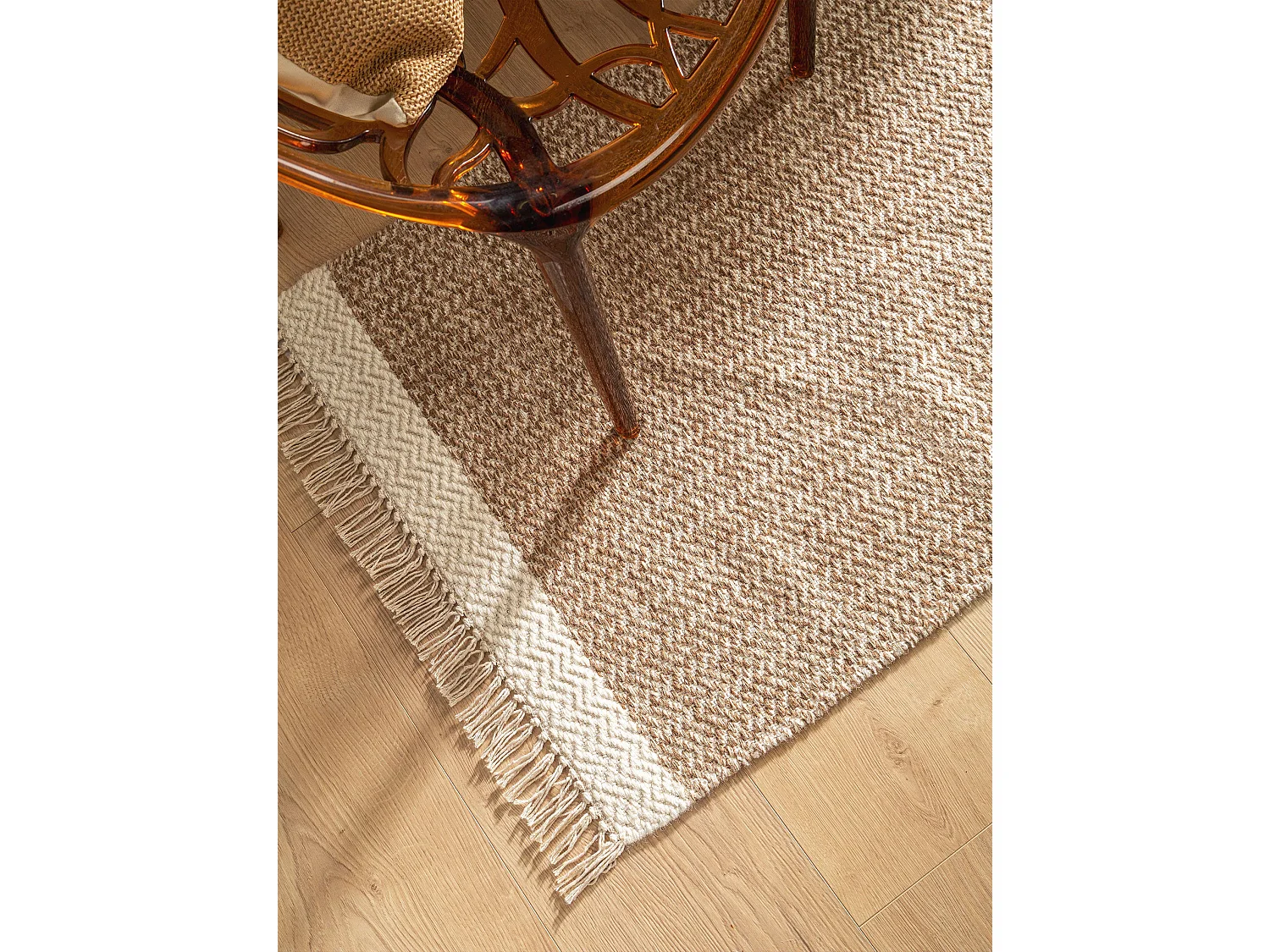 Tapis de couloir en laine Kim Beige 80x250 cm