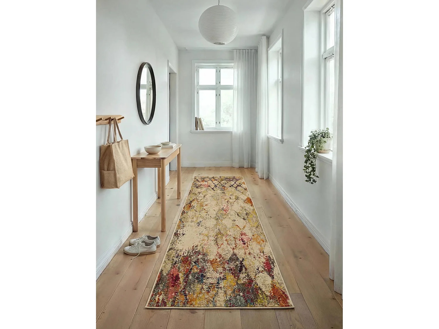 Tapis de couloir Casa Beige/Multicouleur 70x240 cm