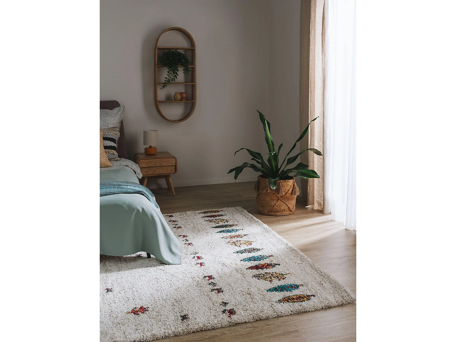 Tapis à poils longs Gobi Beige 200x290 cm