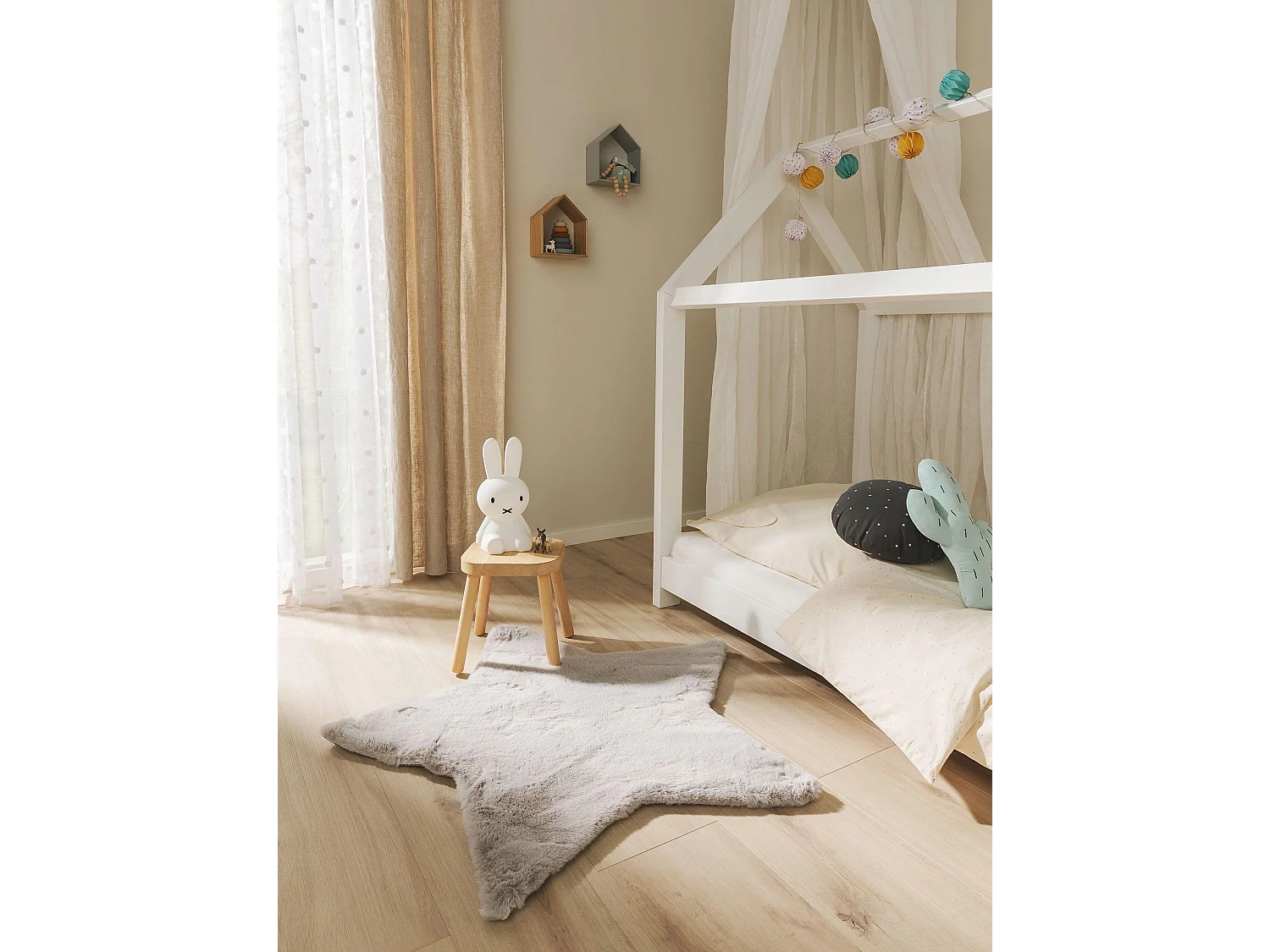 Tapis enfant Dave Gris 100x100 cm