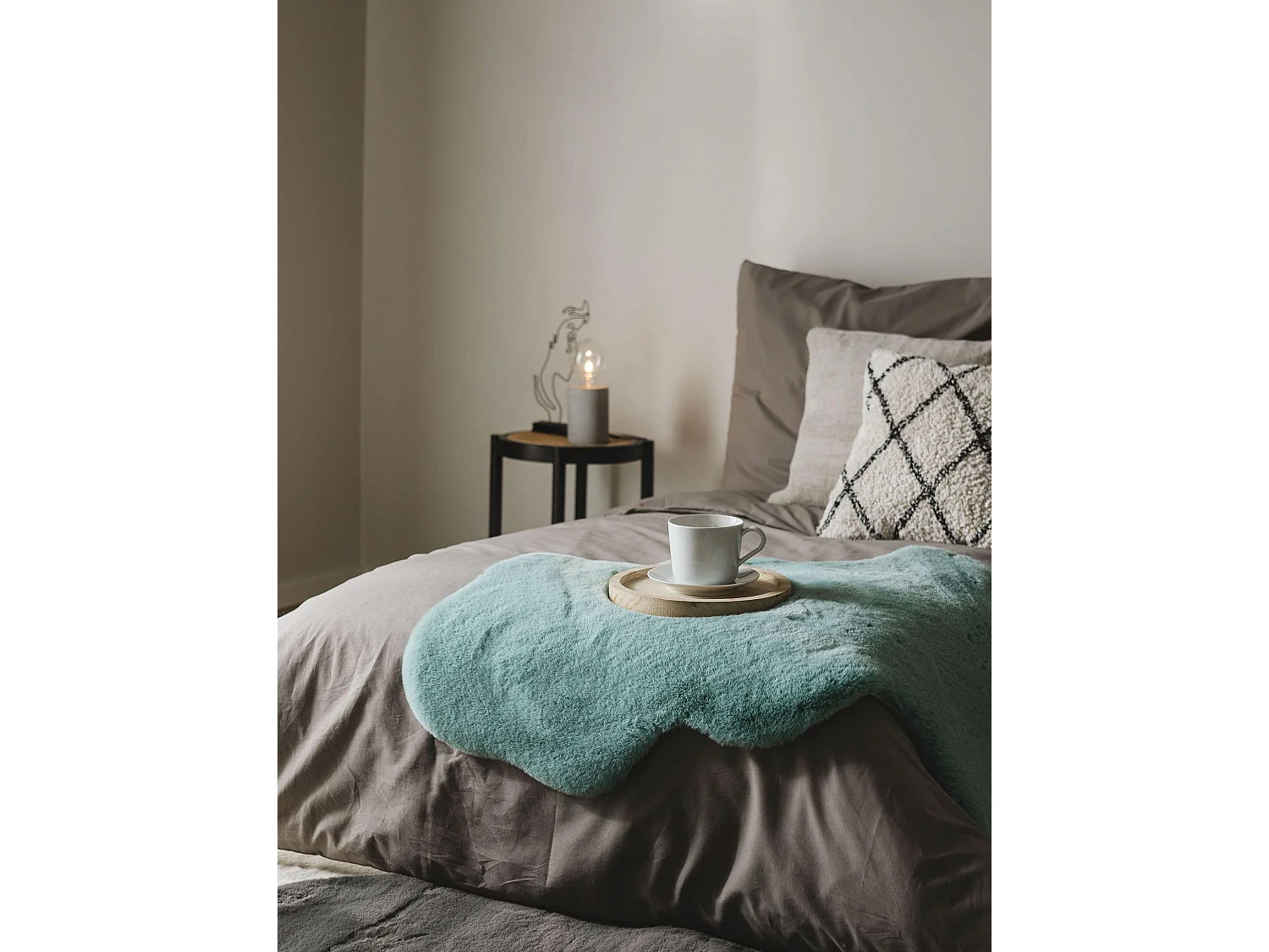 Fausse Fourrure Dave Bleu 60x90 cm