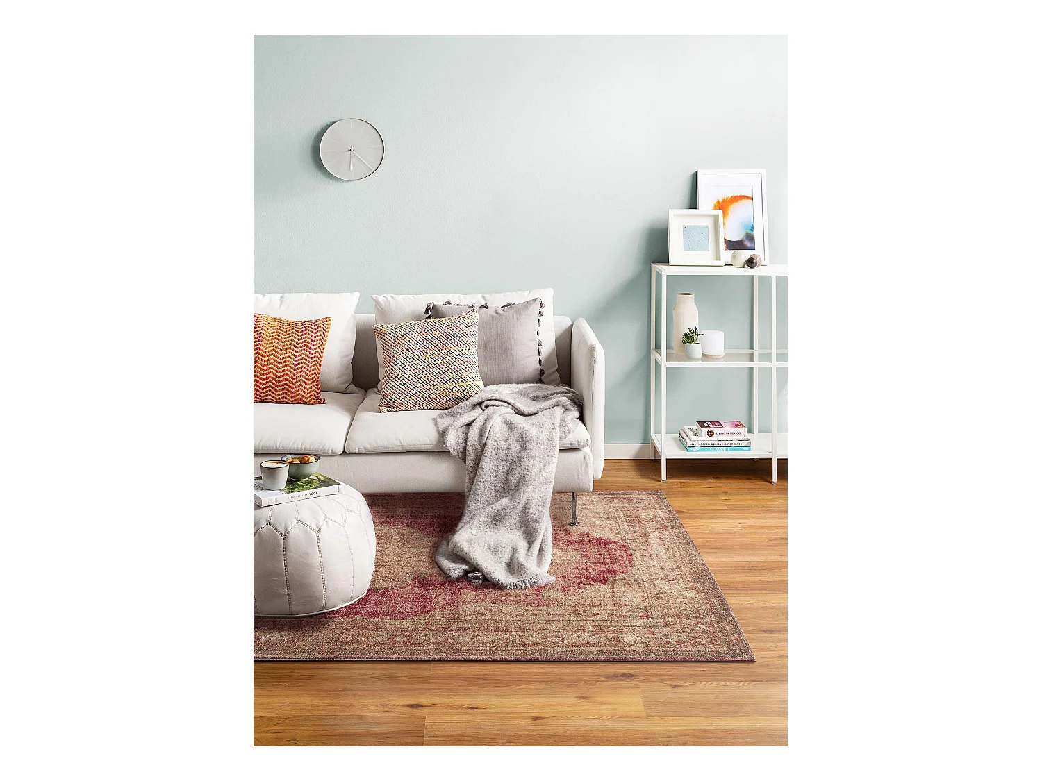 Tapis tissé à plat Stay Beige/Rouge 195x285 cm