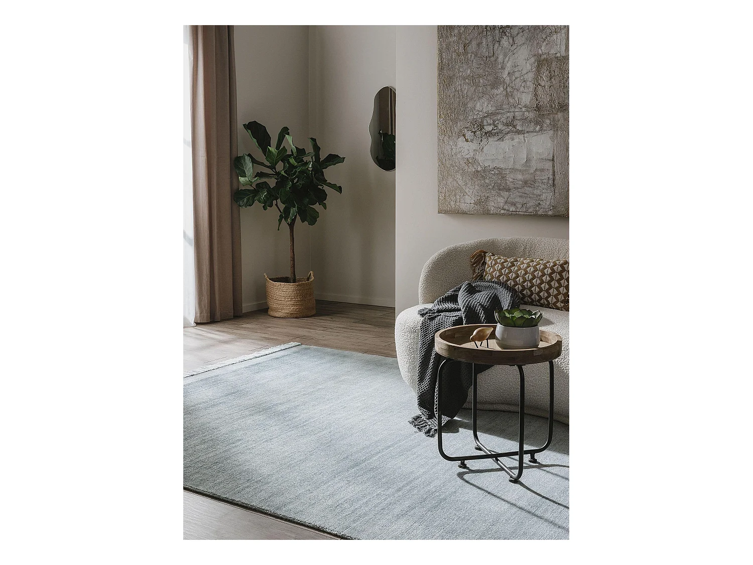 Tapis fabriqué à partir de matériaux recyclés Jade Turquoise 120x170 cm