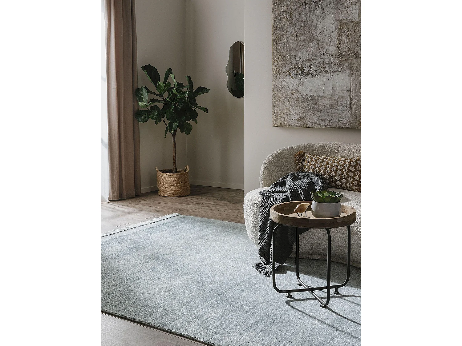 Tapis fabriqué à partir de matériaux recyclés Jade Turquoise 120x170 cm