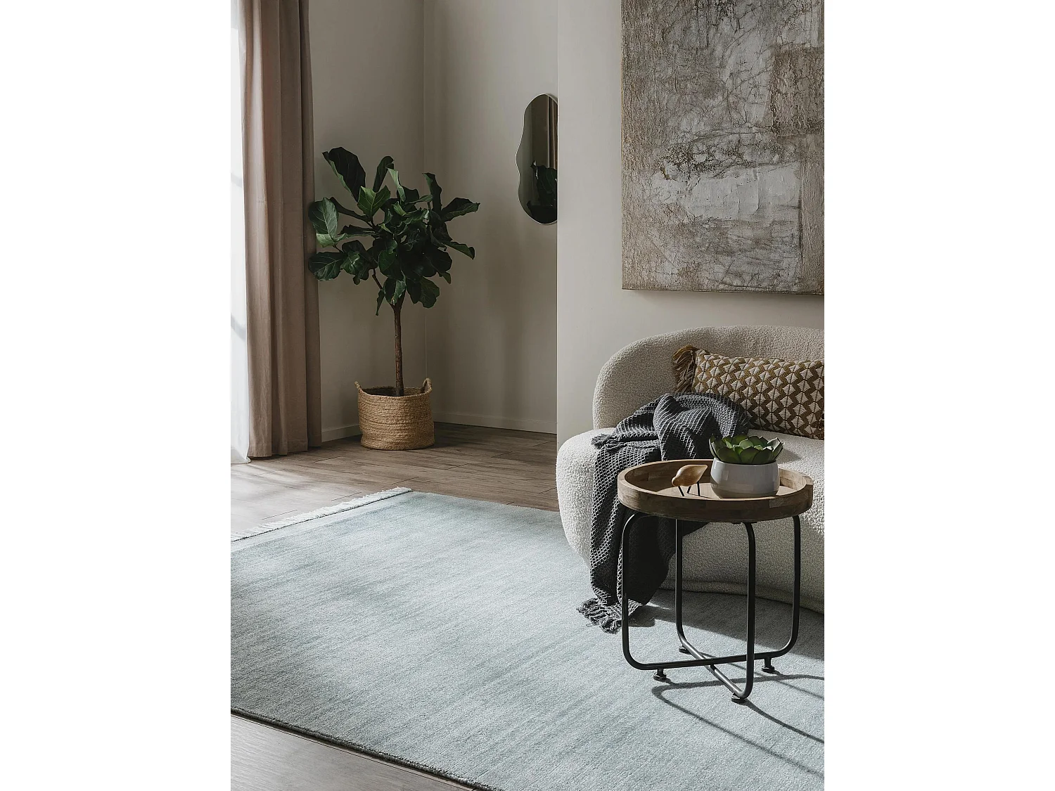 Tapis fabriqué à partir de matériaux recyclés Jade Turquoise 120x170 cm