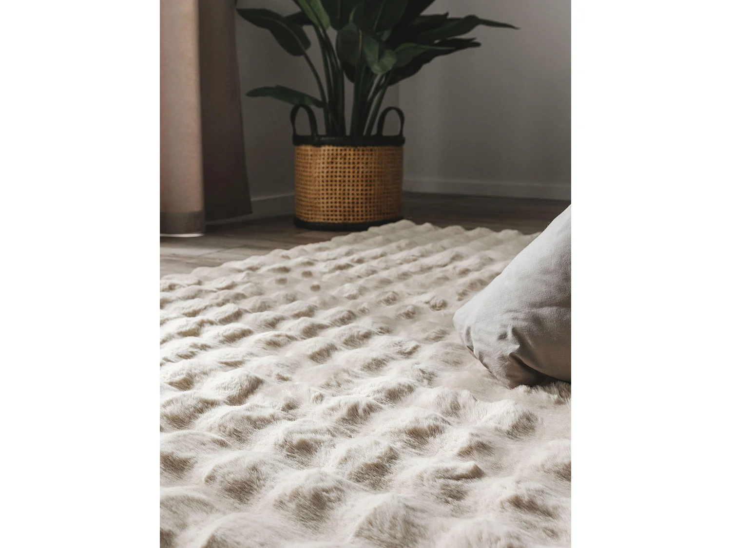 Tapis de fourrure Dave Beige 80x150 cm