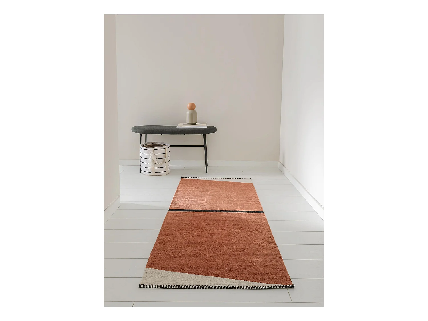 Tapis en coton Lenny Terracotta 70x200 cm