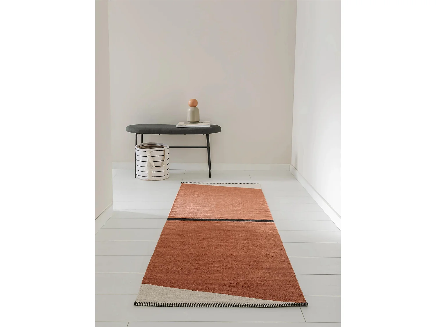 Tapis en coton Lenny Terracotta 70x200 cm