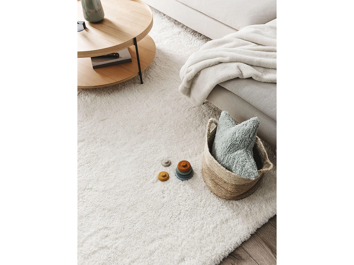 Tapis à poils longs Cloudy Crème 80x150 cm