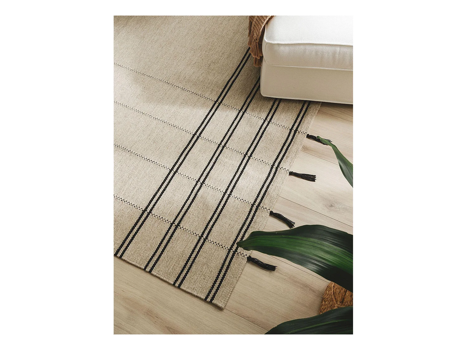 Tapis de laine Kambiz Beige/Noir 250x350 cm