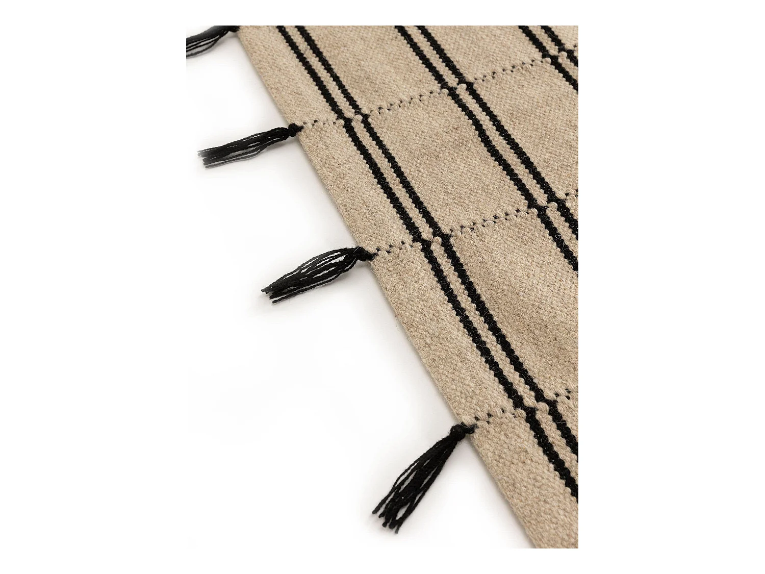 Tapis de laine Kambiz Beige/Noir 250x350 cm