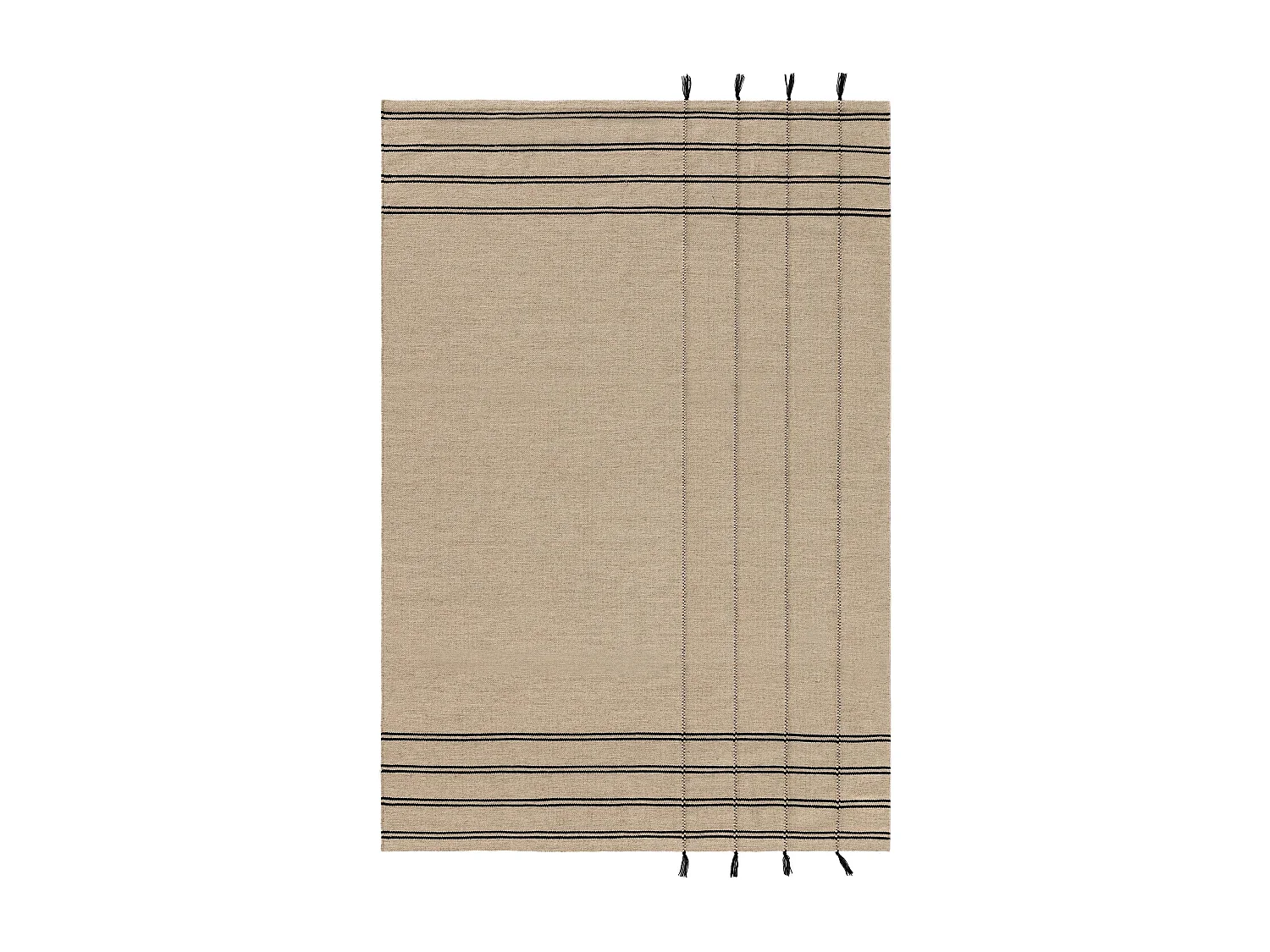 Tapis de laine Kambiz Beige/Noir 250x350 cm