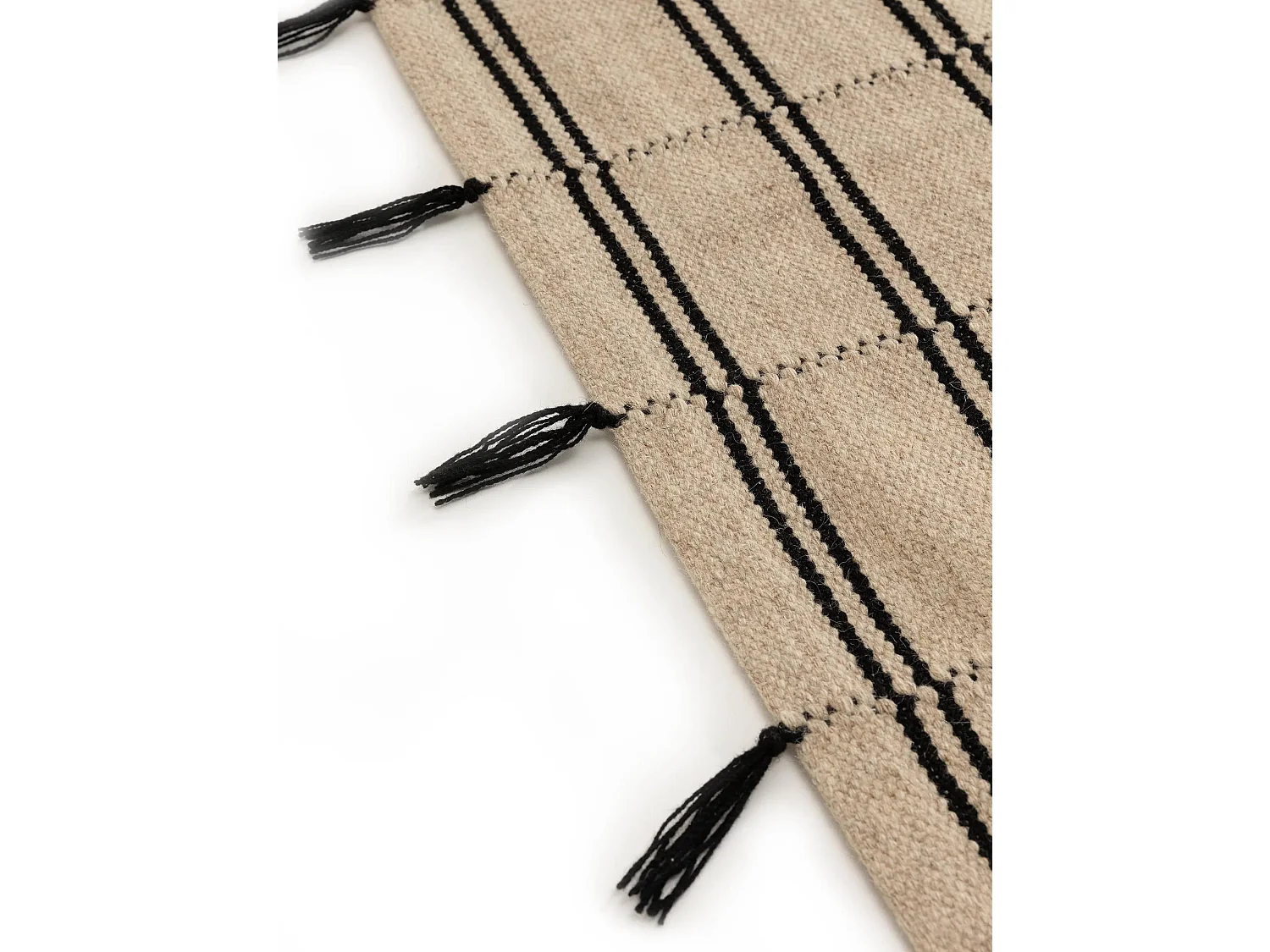 Tapis de laine Kambiz Beige/Noir 250x350 cm