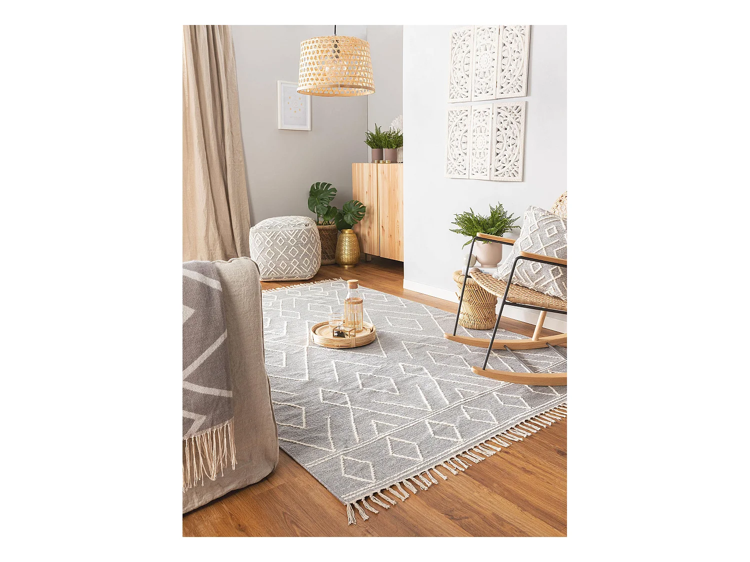 Tapis en coton Sydney Gris clair 80x150 cm