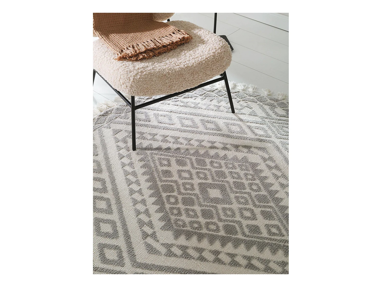 Tapis rond Elias Gris ø 150 cm rond