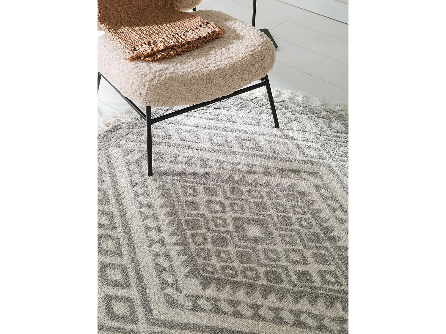 Tapis rond Elias Gris ø 150 cm rond