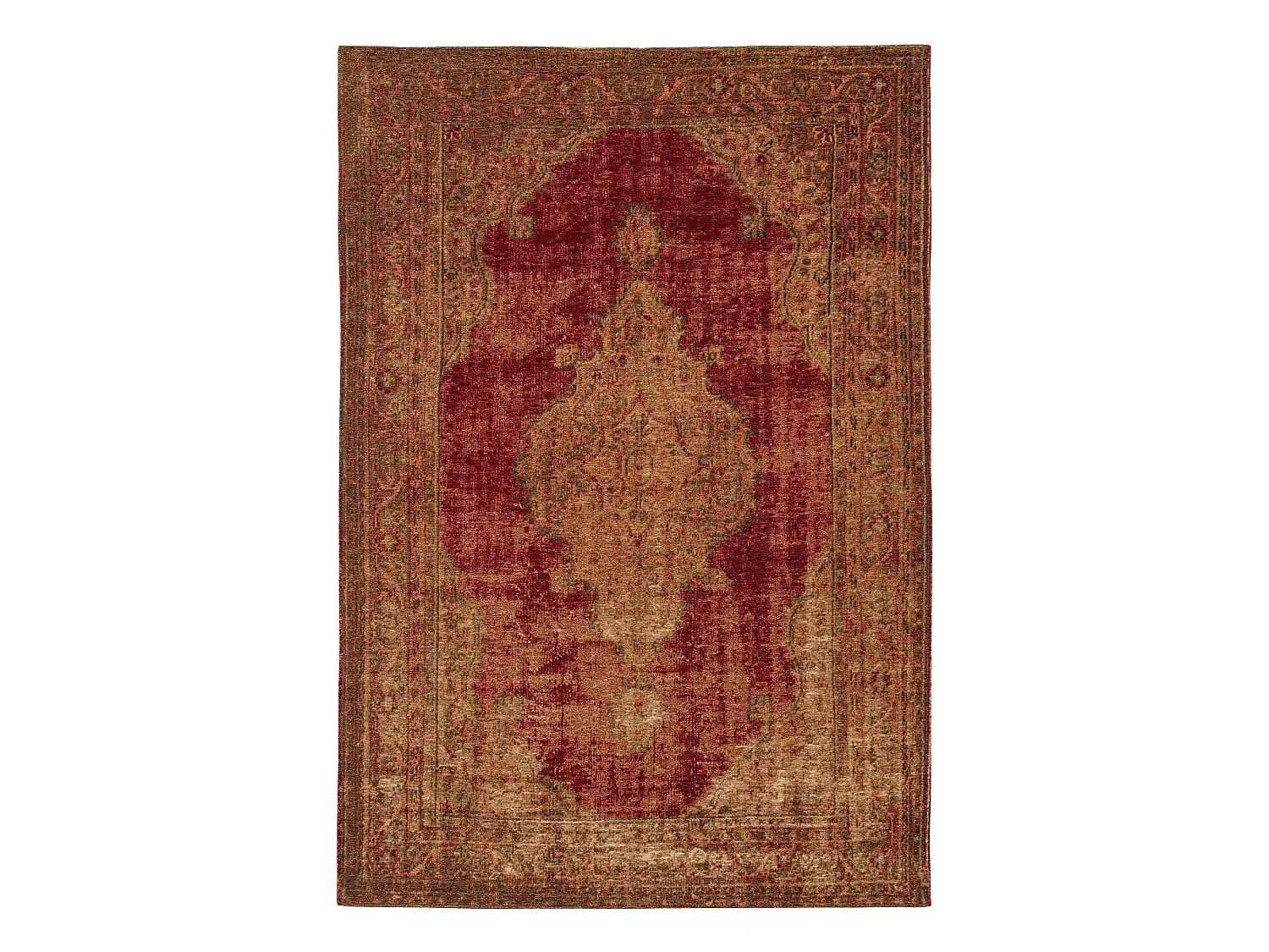 Tapis tissé à plat Stay Beige/Rouge 115x180 cm