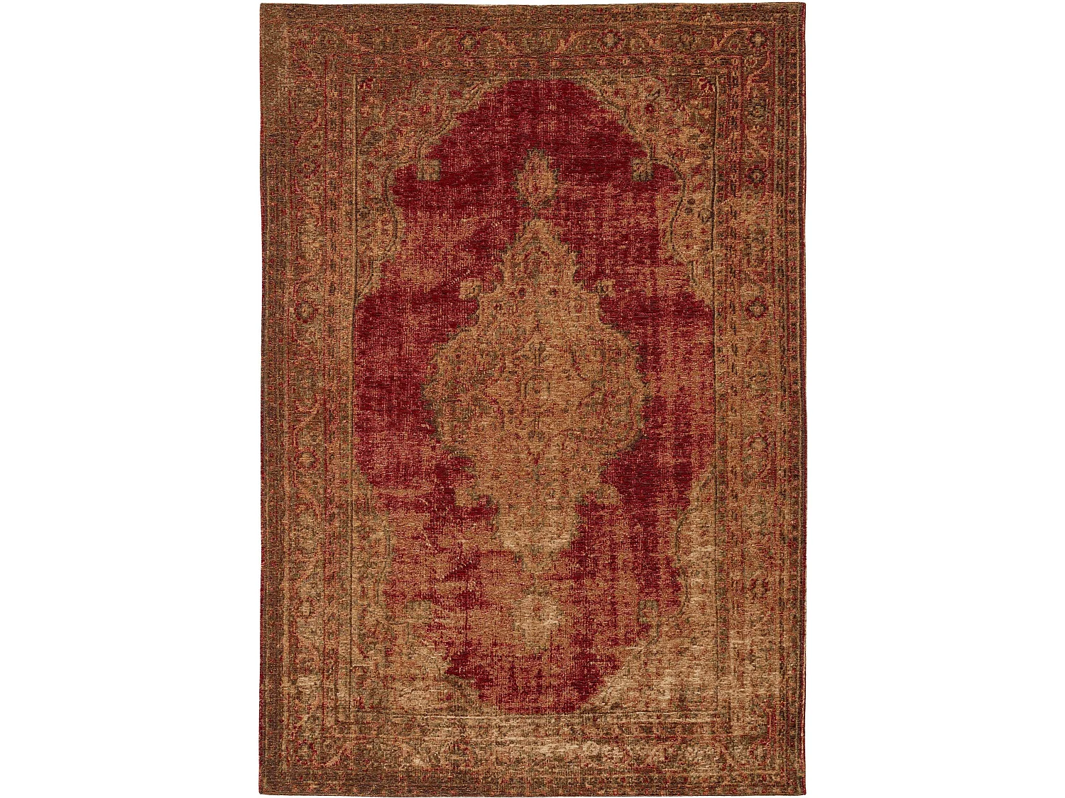 Tapis tissé à plat Stay Beige/Rouge 115x180 cm