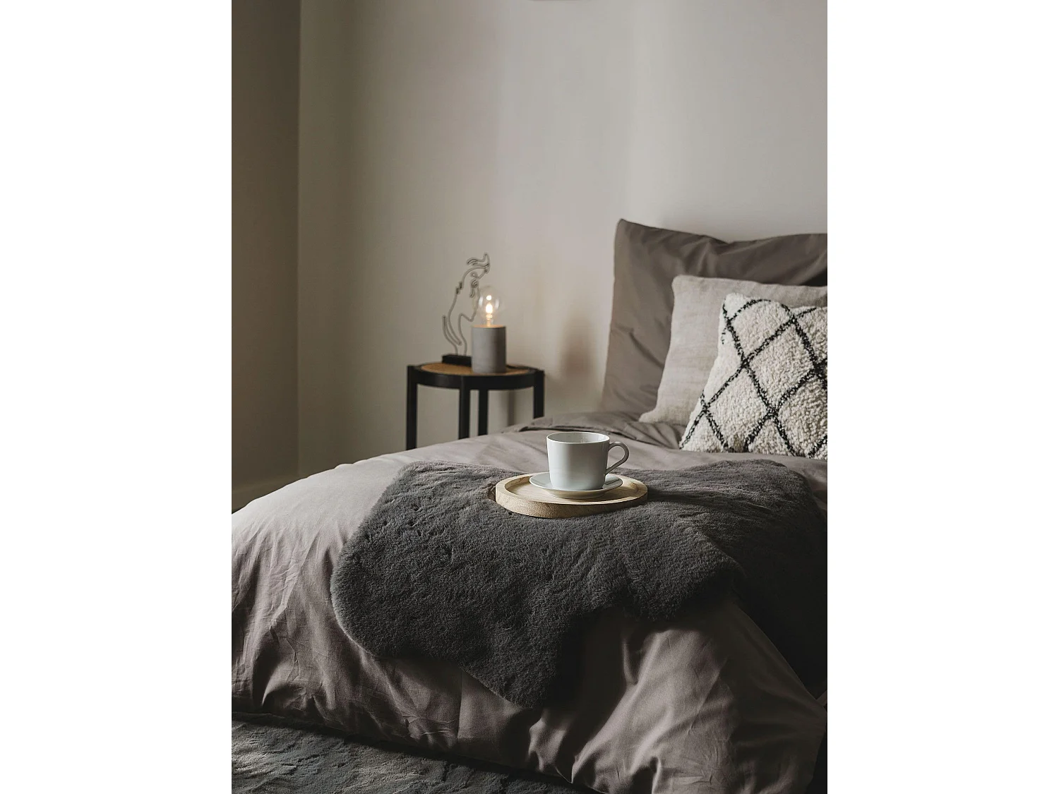 Fausse Fourrure Dave Anthracite 60x90 cm