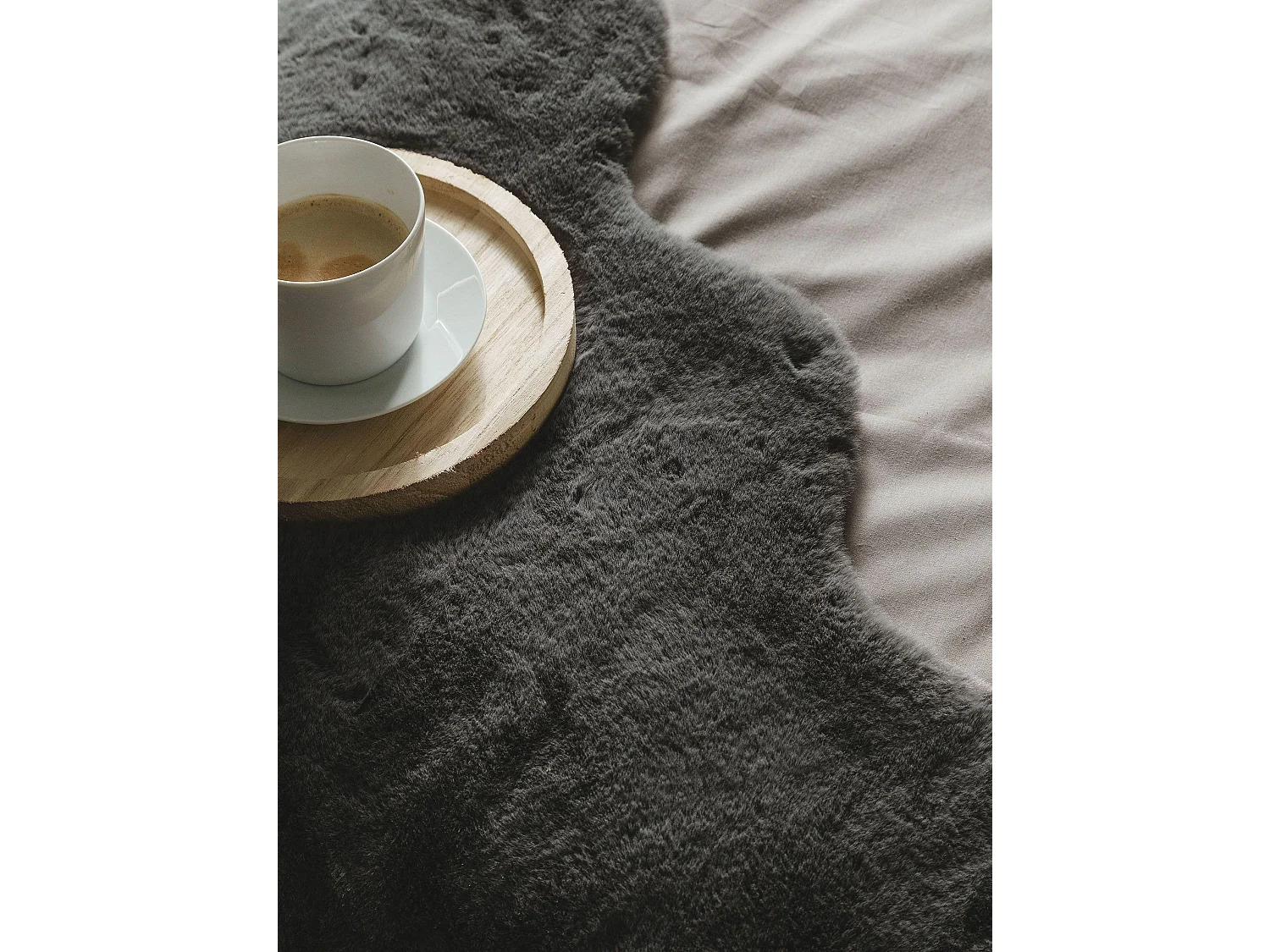 Fausse Fourrure Dave Anthracite 60x90 cm