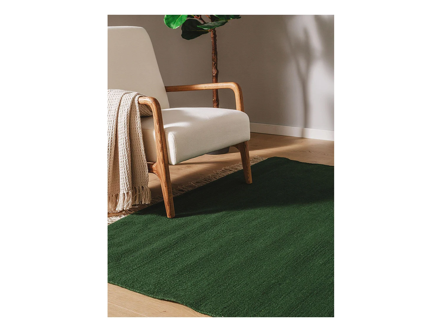 Tapis de laine Liv Vert foncé 140x200 cm