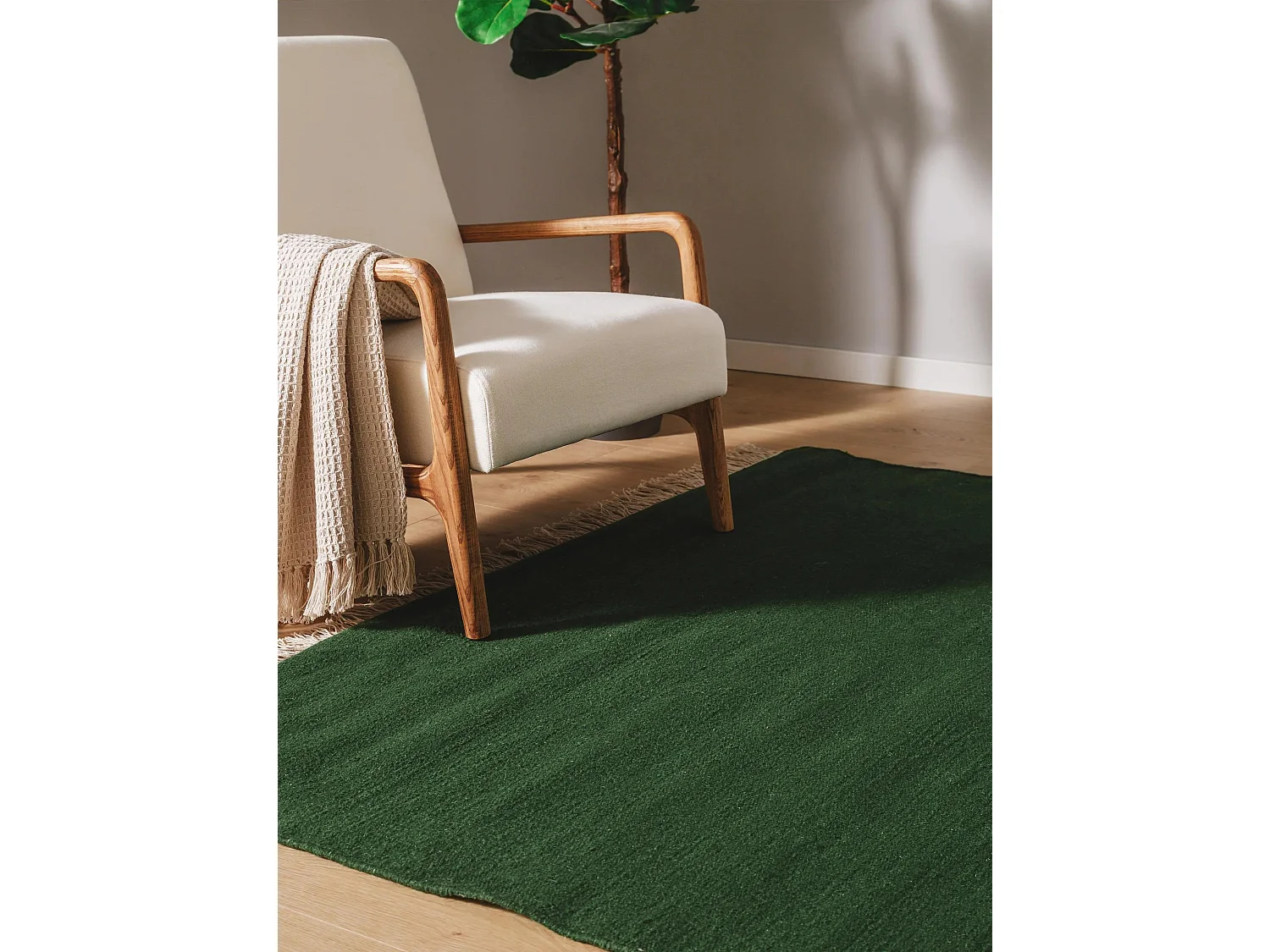 Tapis de laine Liv Vert foncé 140x200 cm