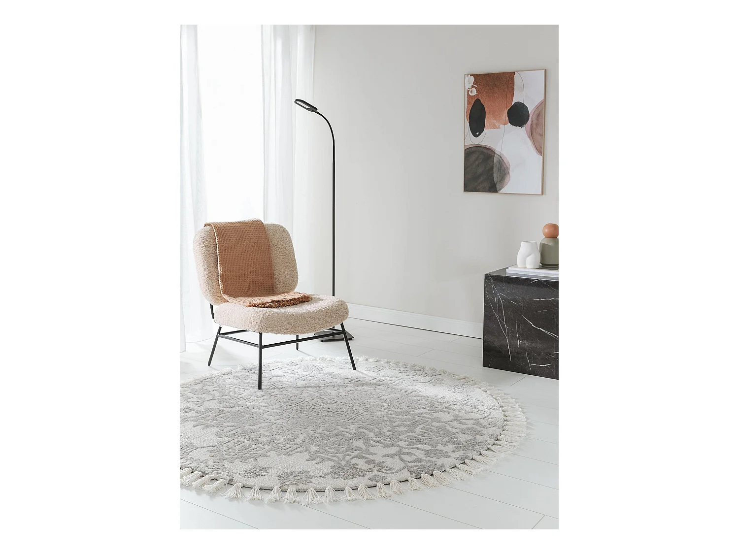 Tapis rond Elias Gris ø 150 cm rond
