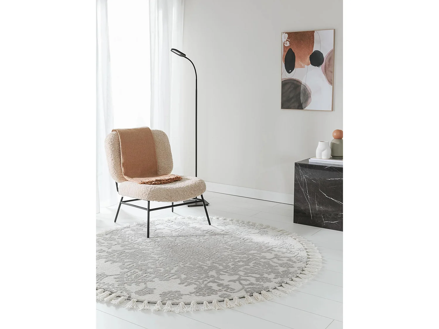 Tapis rond Elias Gris ø 150 cm rond