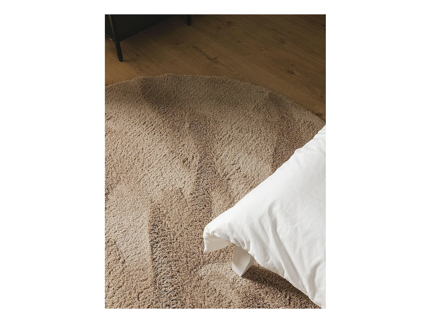 Tapis à poils longs rond Soda Beige ø 120 cm rond