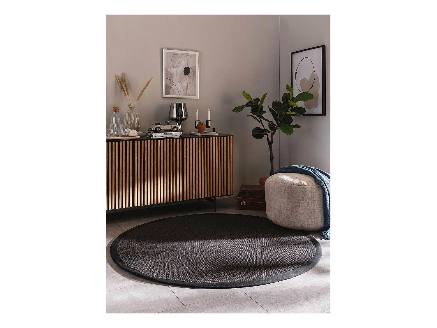 Tapis sisal Sana Noir ø 200 cm rond