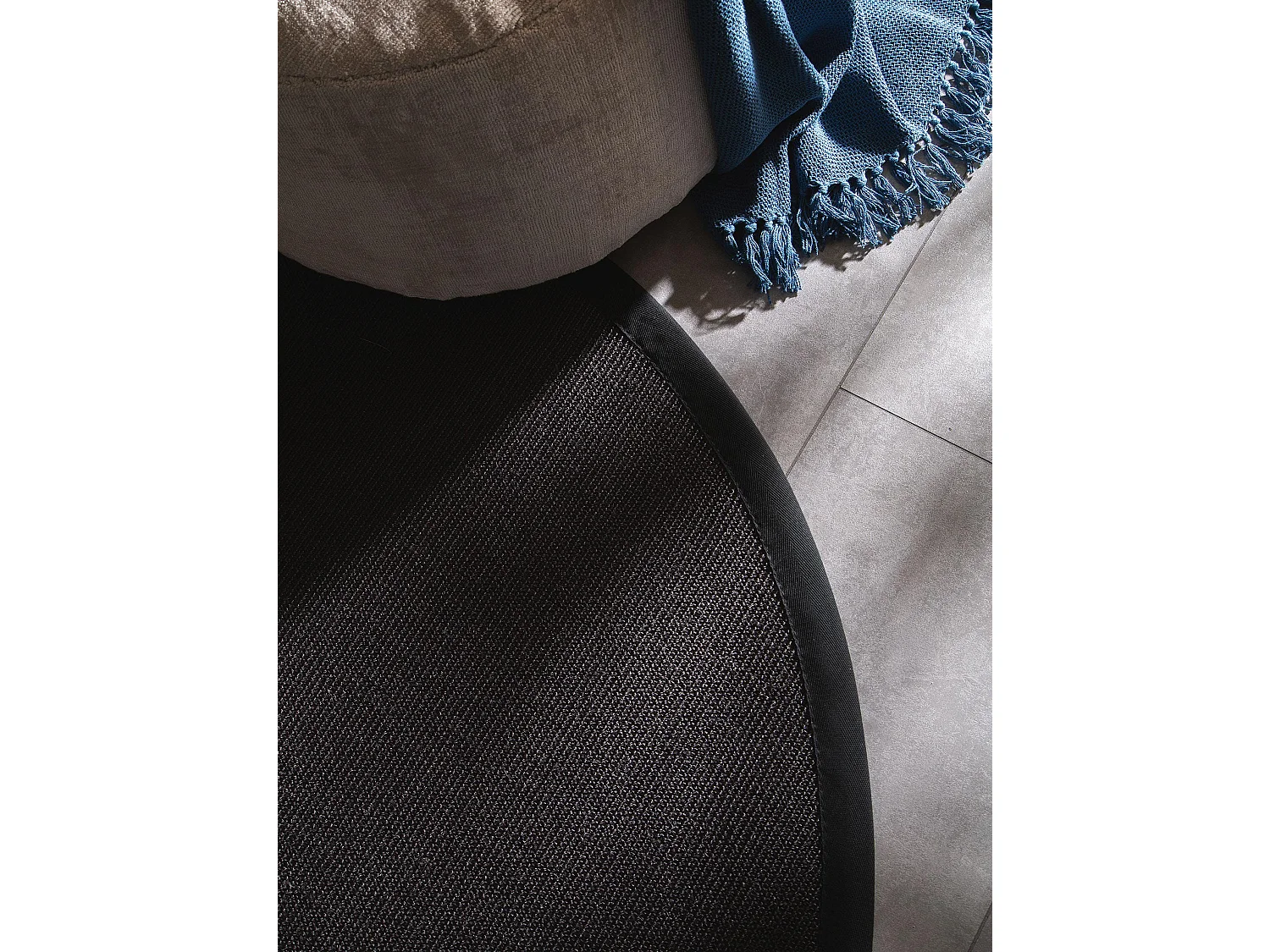 Tapis sisal Sana Noir ø 200 cm rond