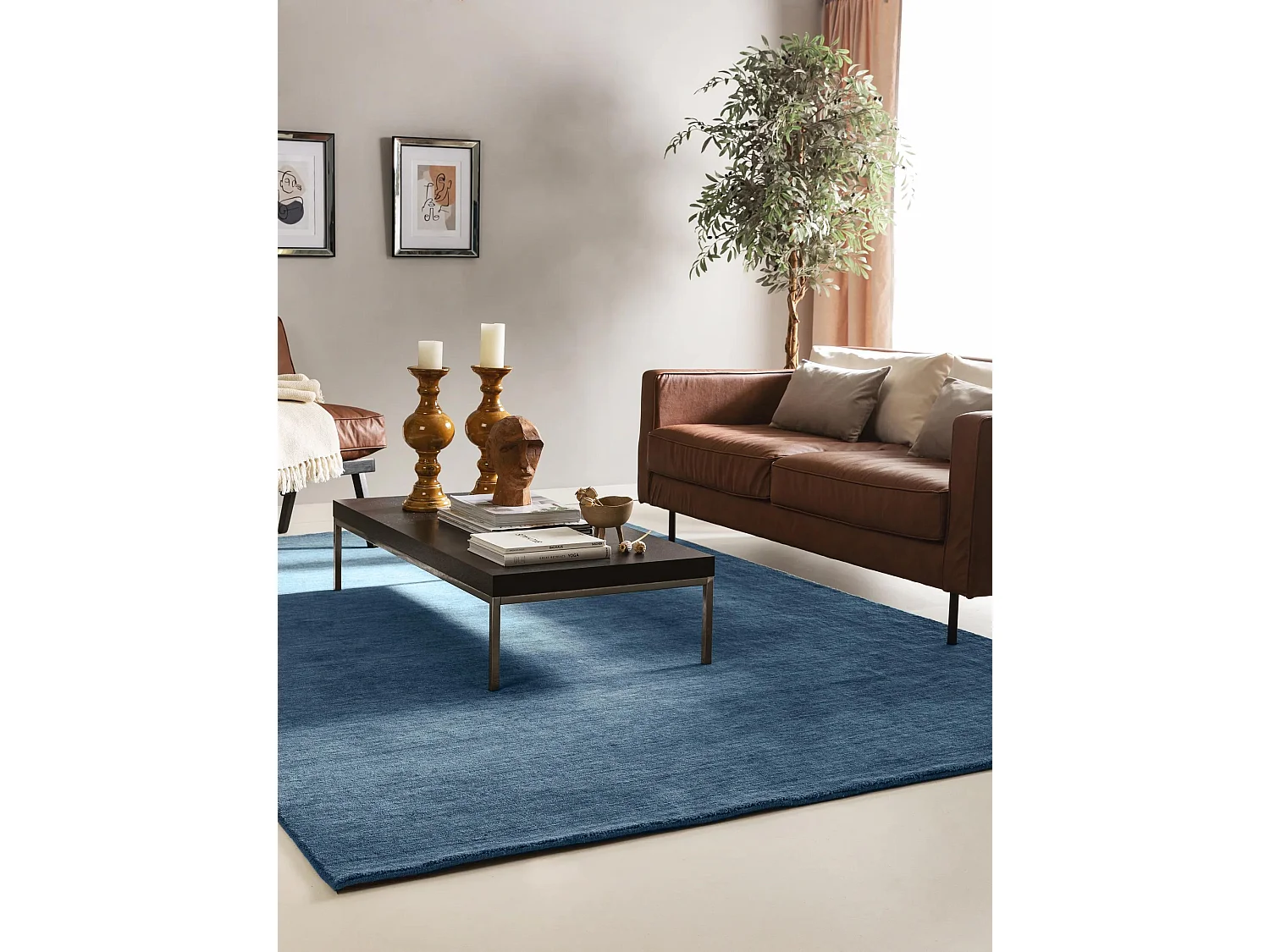 Tapis de laine Jamal Bleu 200x300 cm