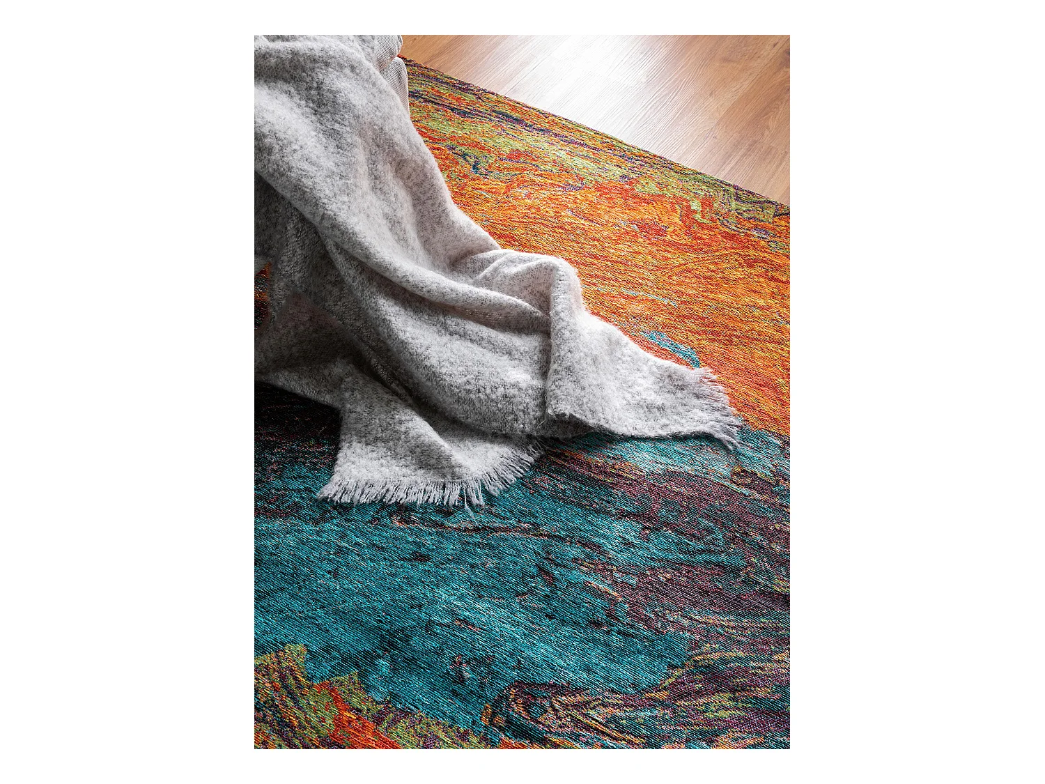 Tapis tissé à plat Stay Turquoise 115x180 cm