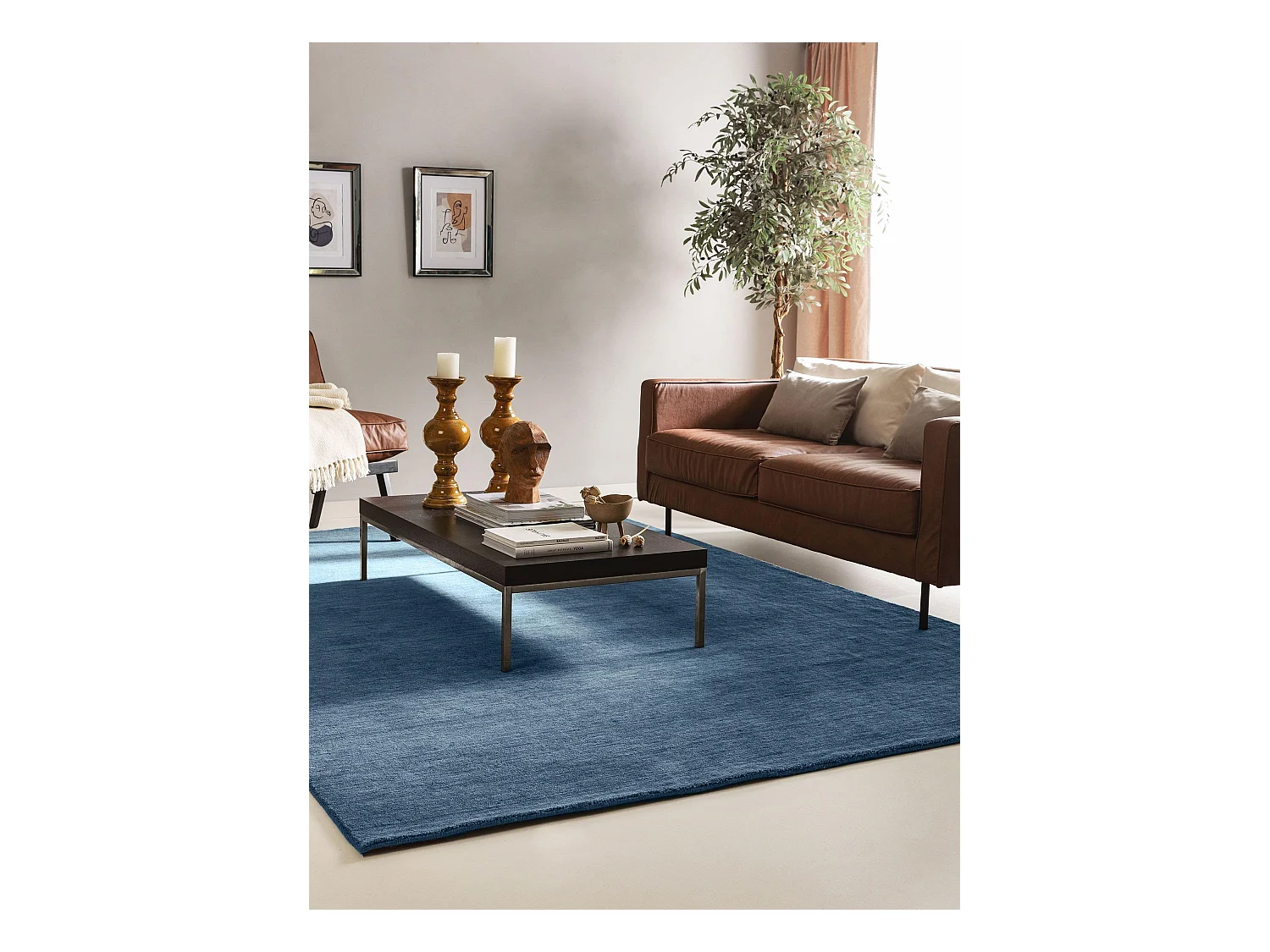 Tapis de laine Jamal Bleu 120x170 cm