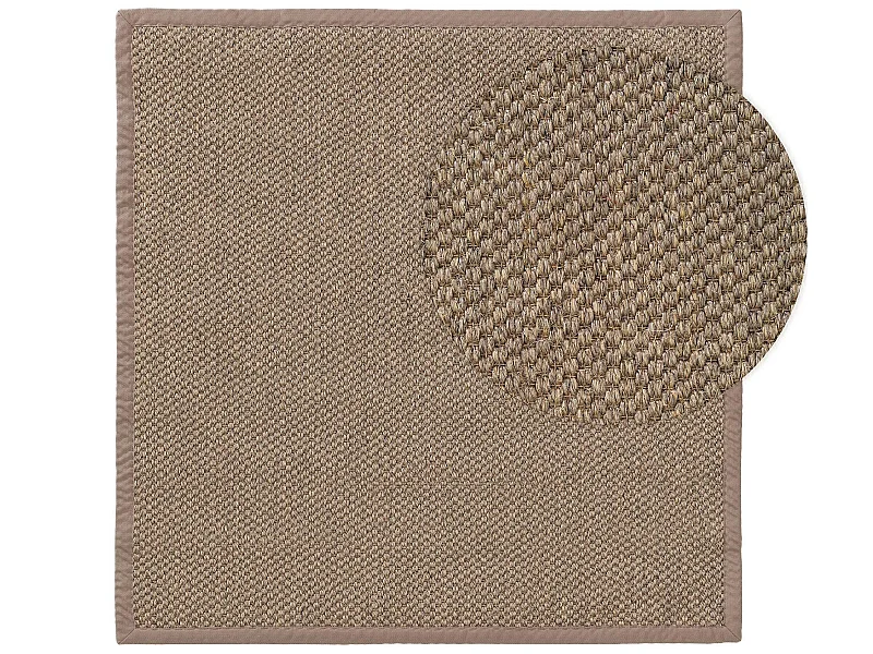 Tapis sisal Greta Gris 200x200 cm