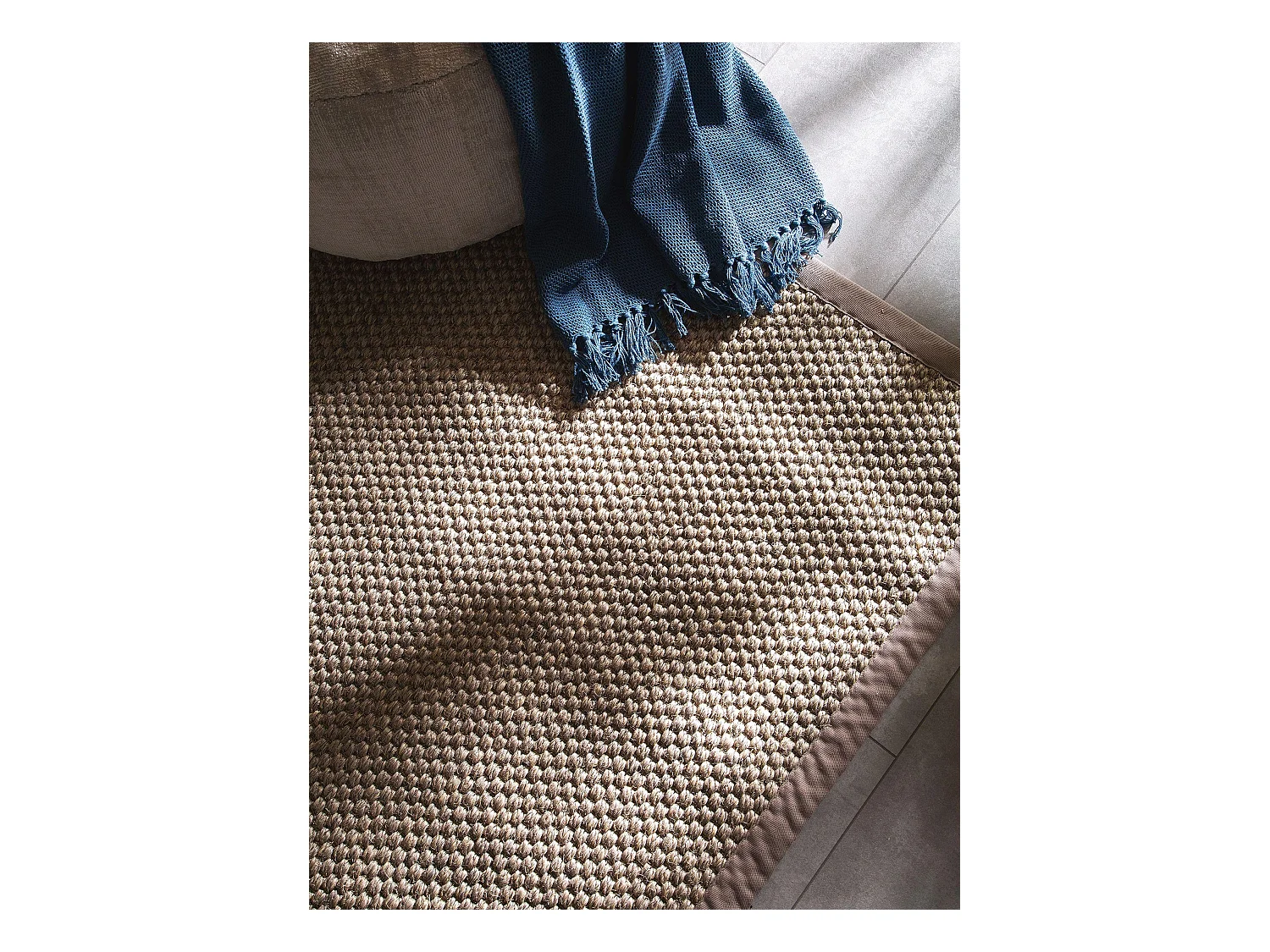 Tapis sisal Greta Gris 200x200 cm