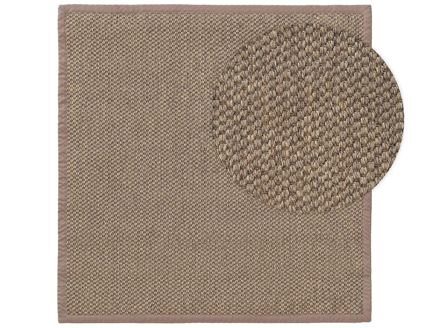 Tapis sisal Greta Gris 200x200 cm