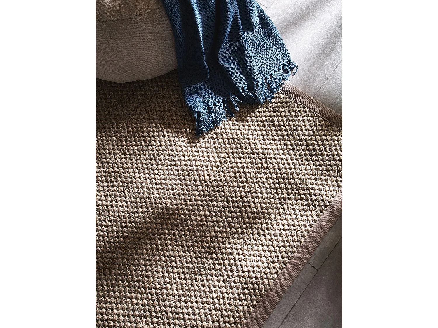 Tapis sisal Greta Gris 200x200 cm