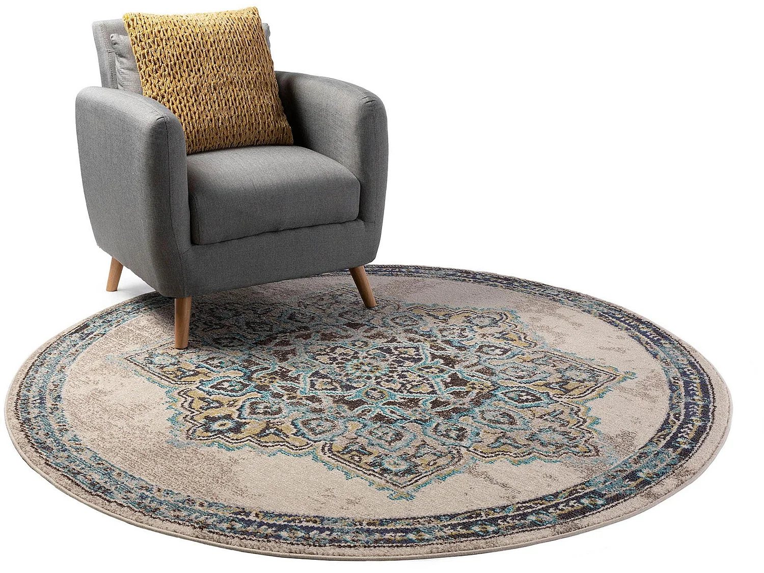 Tapis rond Casa Beige ø 180 cm rond